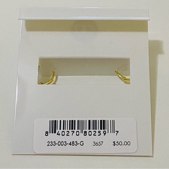 Gorjana 18k Gold Plated Brass Yellow Enamel Lightning Prism Huggies Earrings New - Picture 5 of 5